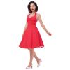 50s Dresses for Women Vintage Halter Polka Dot Cocktail Dresses 1950s Halter Rockabilly Dresses 50's 60's Prom Tea Party Swing Dresses Audrey Hepburn Prom Dress Red X-Large view 4