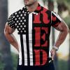 BAIKUTOUAN American Flag RED Remember Everyone Deployed Men's Short Sleeve Polo-Shirt Casual T-Shirts Slim Fit Summer Tops 4XL view 2