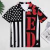 BAIKUTOUAN American Flag RED Remember Everyone Deployed Men's Short Sleeve Polo-Shirt Casual T-Shirts Slim Fit Summer Tops 4XL view 3