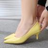 LUXINYU Pointed Toe Kitten Heel Dress Pumps for Women Women's Classic Comfort Low Heel Work Shoes,Yellow 9 view 2