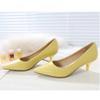 LUXINYU Pointed Toe Kitten Heel Dress Pumps for Women Women's Classic Comfort Low Heel Work Shoes,Yellow 9 view 3