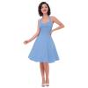 50s Dresses for Women Vintage Halter Polka Dot Cocktail Dresses 1950s Halter Rockabilly Dresses 50's 60's Prom Tea Party Swing Dresses Audrey Hepburn Prom Dress Blue Small view 4
