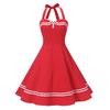 50s Dresses for Women Vintage Halter Polka Dot Cocktail Dresses 1950s Halter Rockabilly Dresses 50's 60's Prom Tea Party Swing Dresses Audrey Hepburn Prom Dress Red Polka X-Large view 1
