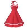 50s Dresses for Women Vintage Halter Polka Dot Cocktail Dresses 1950s Halter Rockabilly Dresses 50's 60's Prom Tea Party Swing Dresses Audrey Hepburn Prom Dress Red Polka X-Large view 2