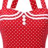 50s Dresses for Women Vintage Halter Polka Dot Cocktail Dresses 1950s Halter Rockabilly Dresses 50's 60's Prom Tea Party Swing Dresses Audrey Hepburn Prom Dress Red Polka X-Large view 4