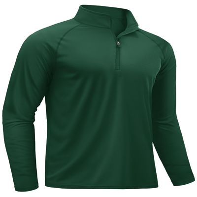 TACVASEN Running Shirts for Men Long Sleeve Uv Protection Shirts for Athletic Summer Tops for Mens Performance Rash Guard Dark Green M