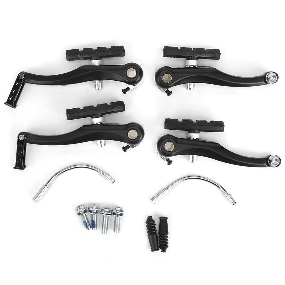 HERCHR V Brake Set, Front/Rear Bike Brake Universal Bicycle Linear Pull V Brakes Bike Brake Levers, Black Bicycle Brake Long Arm Bicycle v Brake Set Bike v Brake Kit Cycling V Brakes (1 Pairs)
