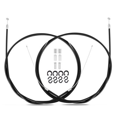 1 Pair Bike Brake Cable Set,Front and Rear Brake Cable,Universal Standard Bicycle Brake Cable for Mountain MTB Bike,Bike Brake Wire Set for Road Bike and Common Bike,Free End Caps accessories,Black