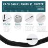 1 Pair Bike Brake Cable Set,Front and Rear Brake Cable,Universal Standard Bicycle Brake Cable for Mountain MTB Bike,Bike Brake Wire Set for Road Bike and Common Bike,Free End Caps accessories,Black view 2