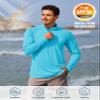 TACVASEN Long Sleeve Swim Shirts for UPF 50+ Sun Protection Running Shirts Quick Dry Rash Guard Outdoor 1/4 Zip Pullover T-Shirts Dry Fit Blue view 3