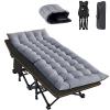 ABORON Camping Cot for Adult 28" Extra Wide, Heavy-Duty 1200D Oxford Cot for Sleeping, Portable Folding Camp Bed with Mat & Carry Bag view 1