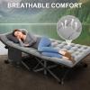 ABORON Camping Cot for Adult 28" Extra Wide, Heavy-Duty 1200D Oxford Cot for Sleeping, Portable Folding Camp Bed with Mat & Carry Bag view 3