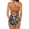 Day of The Dead Llama Women's V Neck One Piece Swimsuit Backless Hollow Bathing Suits Training Swimwear M view 4