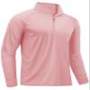 TACVASEN Mens UV Sun Protection Shirts Running Gym Athletic Long Sleeve Shirts for Swim Rash Guard Workout Dry Fit T-Shirts Grey Pink XXL view 1