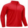 TACVASEN Shirts for Men Running 1/4 Zip Shirts Uv Protection Workout Hiking Mens Long Sleeve T Shirts Rash Guard Dry Fit Tomato Red Dry Fit L view 1