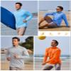 TACVASEN Mens Quarter Zip Pullover Rash Guard Shirt Long Sleeve Swim Dry Fit Shirts for Men Outdoor Shirts for Sun Hiking Shirts Azure view 2