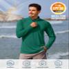 TACVASEN Polyester Shirts Men Outdoor Long Sleeve Athletic Running Performance Quarter Zip Pullover Dry Fit Shirts Men Emerald Green S view 3