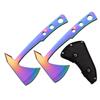 Master Cutlery Perfect Point Throwing Axes  Set of 2 - Rainbow TiNite Coated Stainless Steel Blades and Handles, Nylon Sheath, Full Tang, Well Balanced, Throwing Sport Axes  PP-107RB-2 view 1