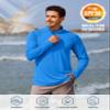 TACVASEN Mens Quarter Zip Pullover Rash Guard Shirt Long Sleeve Swim Dry Fit Shirts for Men Outdoor Shirts for Sun Hiking Shirts Azure view 3