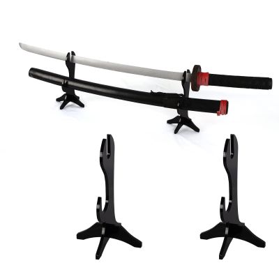 WANLIAN Katana Stand Samurai Knife Holder Acrylic Horizontal Display Sword Stand for Display Katana Samurai Sword(Black)