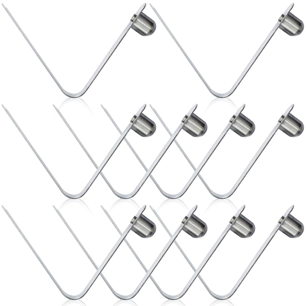 Anranmm 10 PCS Kayak Paddle Spring Snap Clips Stainless Steel Push Button Spring Clip Tube Locking Pin Clip for Camping Awning Tent Pole - Solid Single Pin