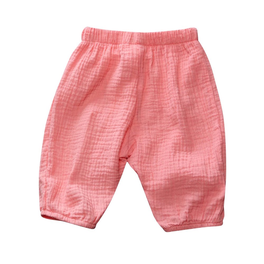 Toddler Kids Baby Boy Girl Cotton Linen Elastic Basic Harem Long Pants Bloomers Casual Infant Jean (Pink, 18-24 Months)