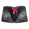 ABAFIP Mens Lace Underwear Sissy Skirted Panties Frilly Trim Crossdressing Lingerie Mesh Sheer G-string Thongs Bikini Briefs Girly Underpants Black - mesh One Size