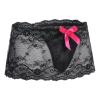 ABAFIP Mens Lace Underwear Sissy Skirted Panties Frilly Trim Crossdressing Lingerie Mesh Sheer G-string Thongs Bikini Briefs Girly Underpants Black - mesh One Size view 3