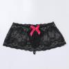 ABAFIP Mens Lace Underwear Sissy Skirted Panties Frilly Trim Crossdressing Lingerie Mesh Sheer G-string Thongs Bikini Briefs Girly Underpants Black - mesh One Size view 4