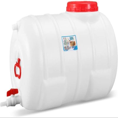 YXCUIDP Water Container Large Capacity Water Tank Plastic Water Bucket Horizontal Square Water Storage Tank with Cover and Valve for Household Water Camping Outdoor Self-Driving Tour(140L)