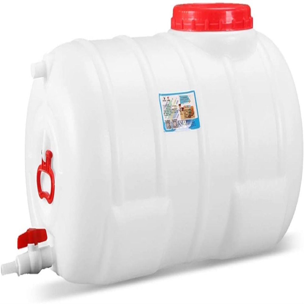 YXCUIDP Water Container Large Capacity Water Tank Plastic Water Bucket Horizontal Square Water Storage Tank with Cover and Valve for Household Water Camping Outdoor Self-Driving Tour(140L)