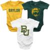 Wes and Willy Baby College Team 3 Pack of Cotton Rompers(Baylor Bears, 12 Month) view 1