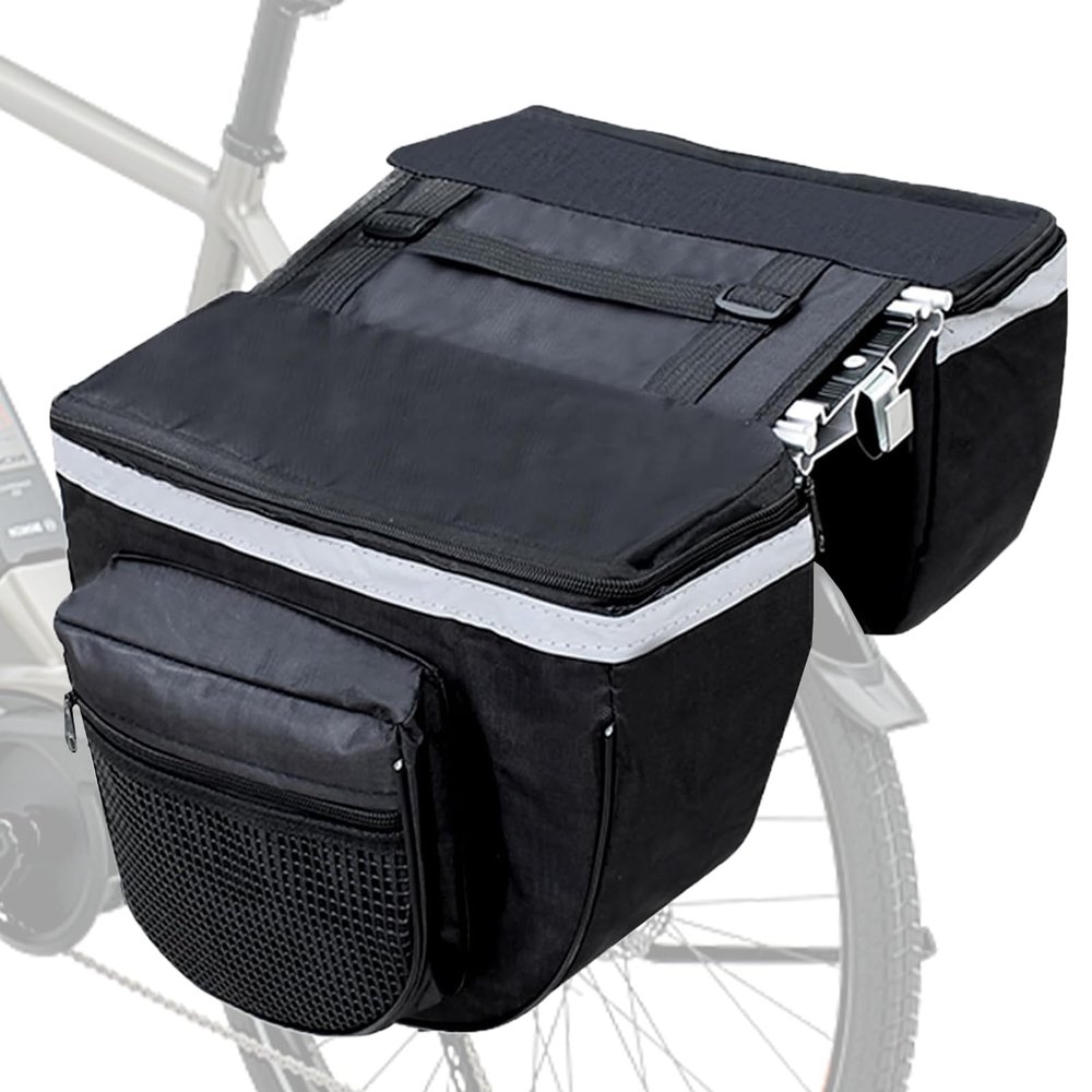 Milltrip Bike Pannier Bag, 25L Double Side Saddle Bag Bike Rear Carrier Bag Waterproof Mountain Road Bike Rack Rear Seat Tail Carrier Trunk Bike Rack Tail Carrier Trunk Bag