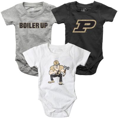 Wes and Willy Baby College Team 3 Pack of Cotton Rompers(Purdue Boilermakers, 6 Month)