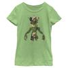 Netflix Girls Stranger Things Camo Monster Short Sleeve Tee T Shirt, Green Apple, Small US view 1