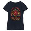Netflix Girls Stranger Things Fire and Dice Short Sleeve Tee T Shirt, Navy Blue, X-Large US view 1