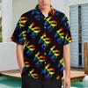 BAIKUTOUAN Love LGBT Gay Pride Men's Shirt Button Down Short Sleeve Hawaiian Shirts Top for Beach Business Casual XL view 2