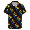 BAIKUTOUAN Love LGBT Gay Pride Men's Shirt Button Down Short Sleeve Hawaiian Shirts Top for Beach Business Casual XL view 4
