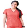Adar Uniforms Women's Modern V-Neck Scrub Top - P7002 - Heather Apple - 3X view 1