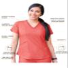 Adar Uniforms Women's Modern V-Neck Scrub Top - P7002 - Heather Apple - 3X view 3