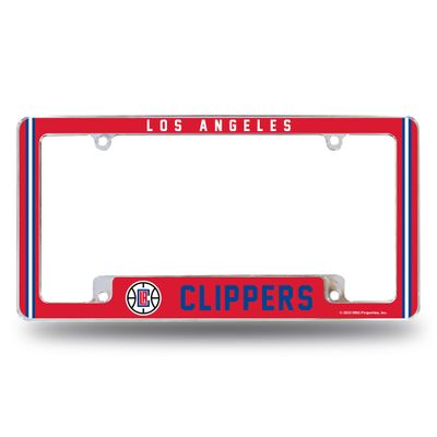 Rico Industries NBA Los Angeles Clippers Classic 12" x 6" Chrome All Over Automotive License Plate Frame for Car/Truck/SUV
