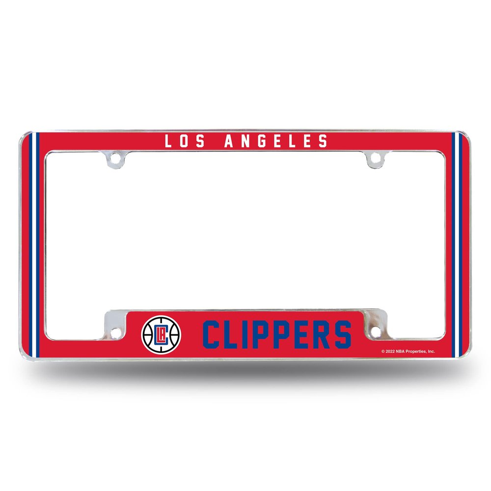 Rico Industries NBA Los Angeles Clippers Classic 12" x 6" Chrome All Over Automotive License Plate Frame for Car/Truck/SUV