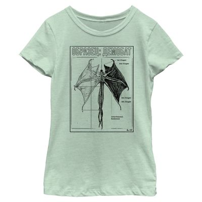Netflix Girls Stranger Things Demobat Short Sleeve Tee T Shirt, Mint, X-Large US