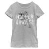 Netflix Girls Stranger Things Hopper Paint Short Sleeve Tee T Shirt, Athletic Heather, Small US view 1