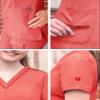 Adar Pro Scrubs for Women - Elevated V-Neck Scrub Top - P4212 - Heather Apple - XS view 4