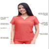Adar Pro Scrubs for Women - Sweetheart V-Neck Scrub Top - P4210 - Heather Apple - XXS view 3