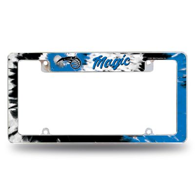 Rico Industries NBA Orlando Magic Tie Dye 12" x 6" Chrome All Over Automotive License Plate Frame for Car/Truck/SUV