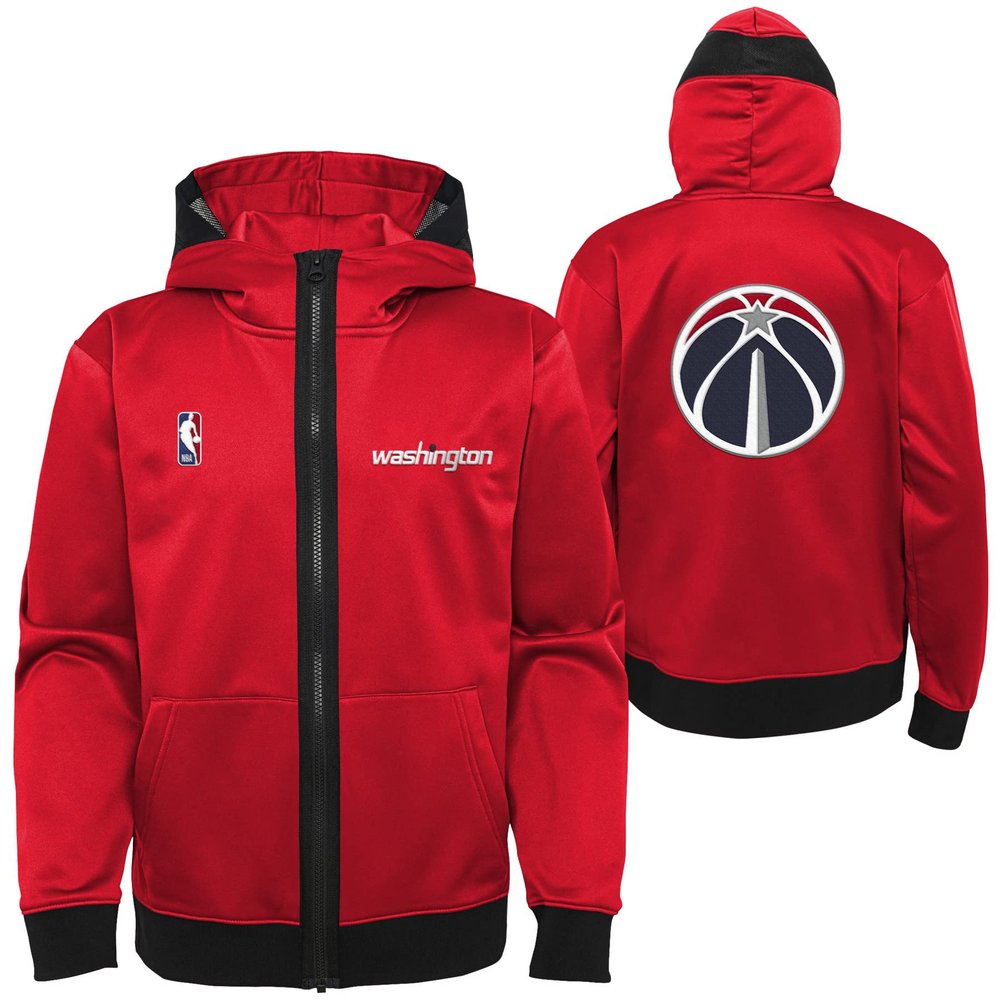 Outerstuff NBA Boys Youth Pull Overtlight Lightweight Hooded Full Zip Jacket, Washington Wizards, X-Large (20)