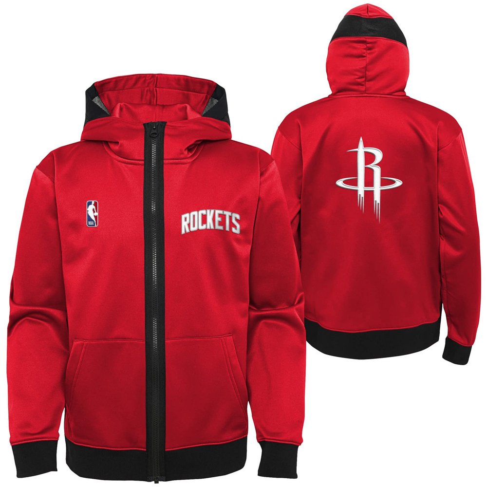 Outerstuff NBA Boys Youth Pull Overtlight Lightweight Hooded Full Zip Jacket, Houston Rockets, Large (14-16)