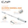 CAP Barbell Olympic Bar, Bronze Bushings, Chrome, 51.75'' (New Version) view 3